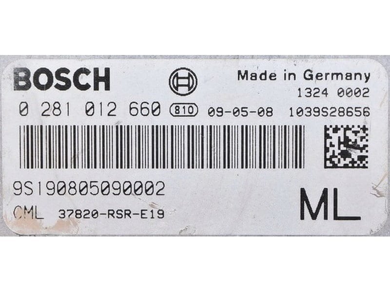 0281012660 archivo ECU original Honda Bosch