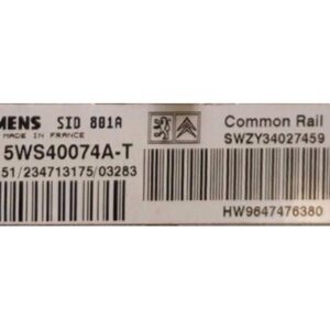 Immo OFF 5WS40074A-T Siemens SID801A
