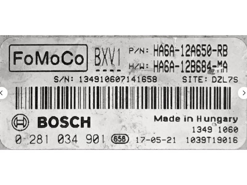 HA6A archivo ECU original Ford Bosch