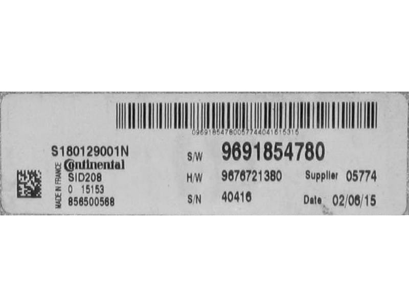 S180129001N archivo ECU original Citroen
